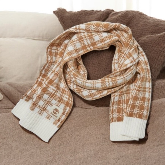 Timberland Accessories - Timberland Brown and White Plaid Scarf